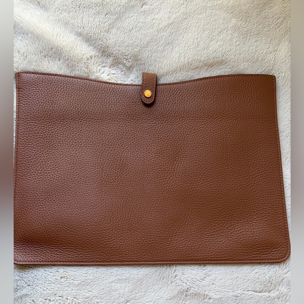 Cuyana Brown Leather Clutch